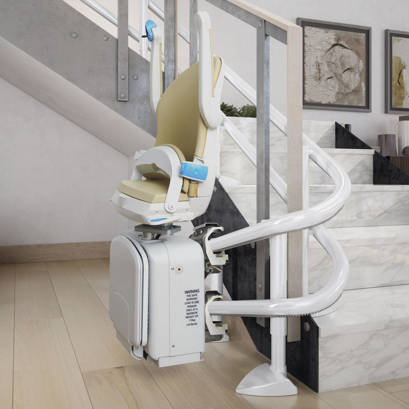 FITAL Treppenlift 2-Rohr Modell Premium-ZP - Sitz hochgeklappt